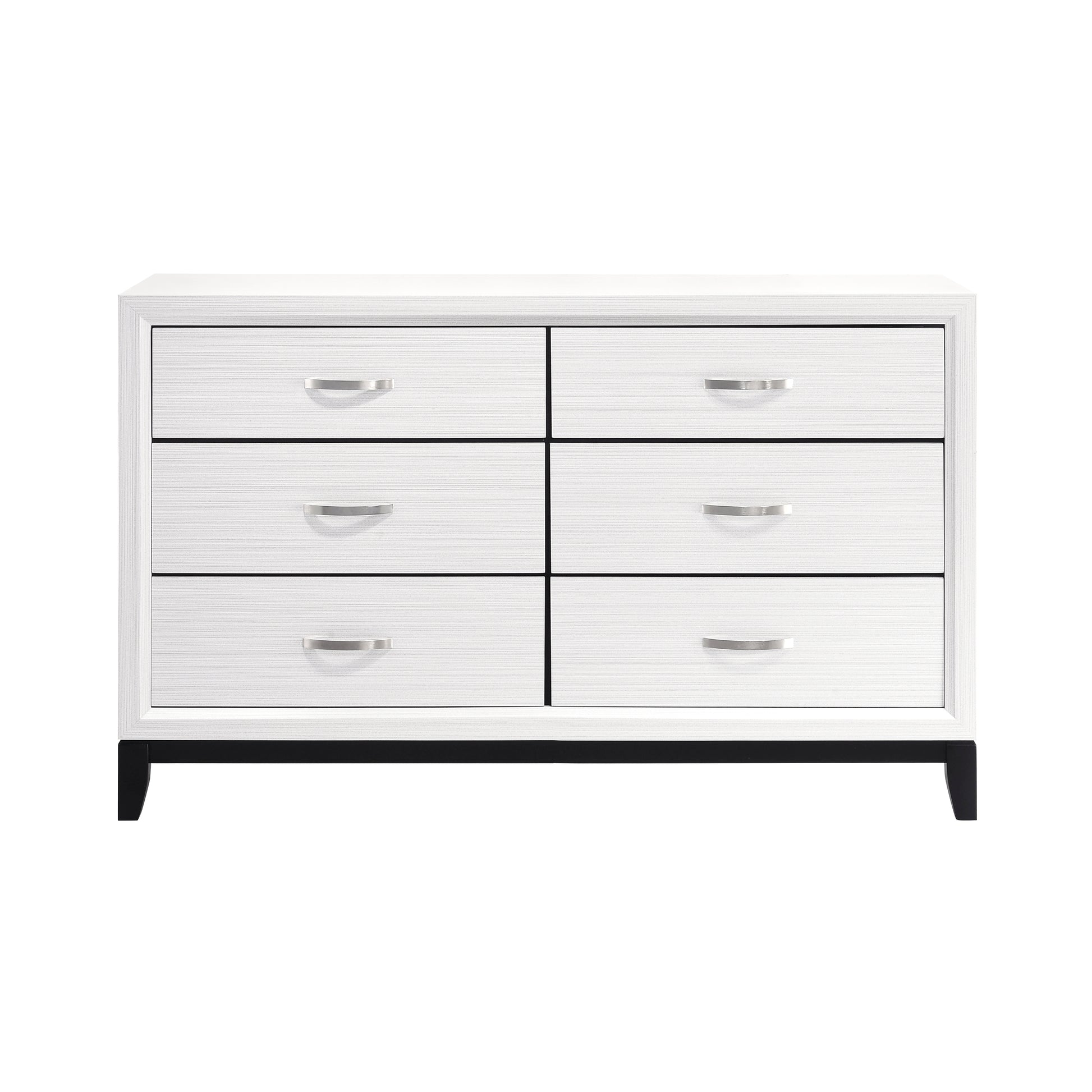 Modern Contemporary White Finish Storage Dresser Of 6X Drawers 1Pc Wooden Bedroom Furniture White Wood