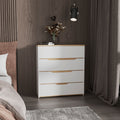 Lynbrook 4 Drawer Dresser White And Light Oak White Particle Board