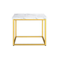 Marb White End Table White Solid Wood