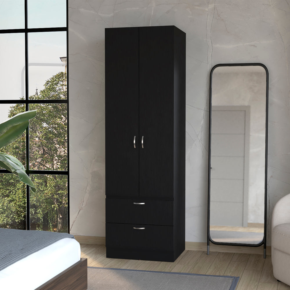 Armoire Marlton, Bedroom, Black Black Particle Board Engineered Wood