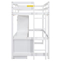 Twin Size Loft Bed With Wardrobe, Desk And Storage Drawers, White Twin White Pine