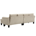 Arrived Convertible Sectional Sofa With Storage,L Shaped Sofa,Four Seater Sofa,Modern Linen Fabric Sectional Couches For Living Room, Beige Beige Polyester Wood Primary Living Space Medium Soft Cushion Back Modern Wood 4 Seat