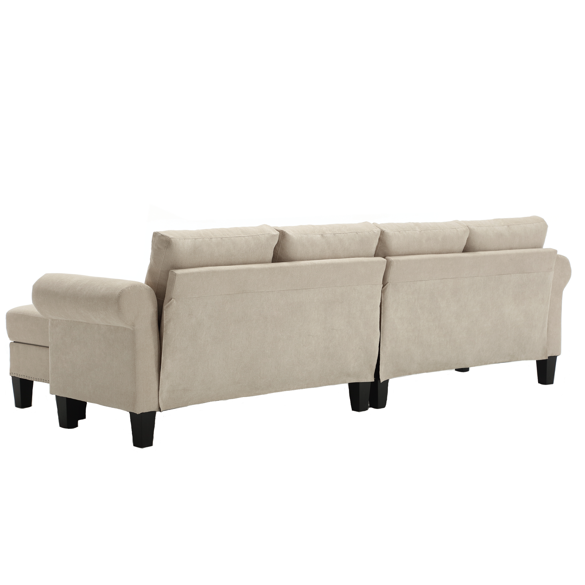 Arrived Convertible Sectional Sofa With Storage,L Shaped Sofa,Four Seater Sofa,Modern Linen Fabric Sectional Couches For Living Room, Beige Beige Polyester Wood Primary Living Space Medium Soft Cushion Back Modern Wood 4 Seat