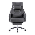 Swivel Ergonomic Office Chair, Technology Leather High Back Office Chair With Lumbar Support Headrest, Sedentary Comfortable Boss Chair, 155 Reclining Computer Chair Colortan Caster Dark Grey Office Foam American Design,American Traditional,European