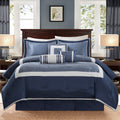 7 Piece Comforter Set Navy Cal King California King Navy Polyester