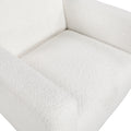 Mason White Boucle Fabric Arm Chair White Foam Boucle