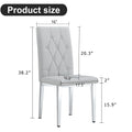 4 Piece Dining Chair, Modern Style Kitchen Upholstered High Back, Metal Leg Office Chair, Suitable For Dining Room, Office, Restaurant. Light Gray Pu