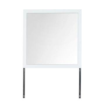 Maloise White Mirror White Solid Wood Mdf