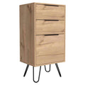 Augusta Light Dresser, Hairpin Legs, Superior Top,Three Drawers Light Oak Beige Bedroom Modern Particle Board Particle Board