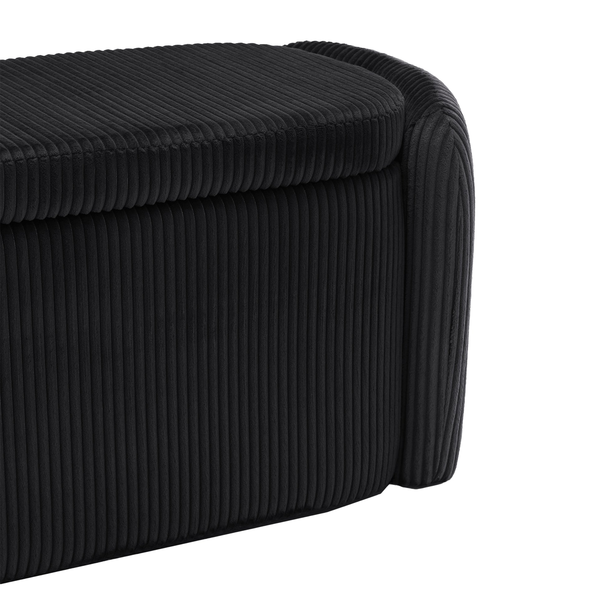 Coolmore Storage Ottoman,Bedroom End Bench,Upholstered Fabric Storage Ottoman With Safety Hinge, Entryway Padded Footstool, Ottoman Bench For Living Room & Bedroom Black Black Primary Living Space Foam Corduroy