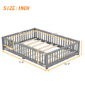 Full Size Bed Floor Bed With Safety Guardrails And Door For Kids, Gray Old Sku: W158090691 Full Gray Pine