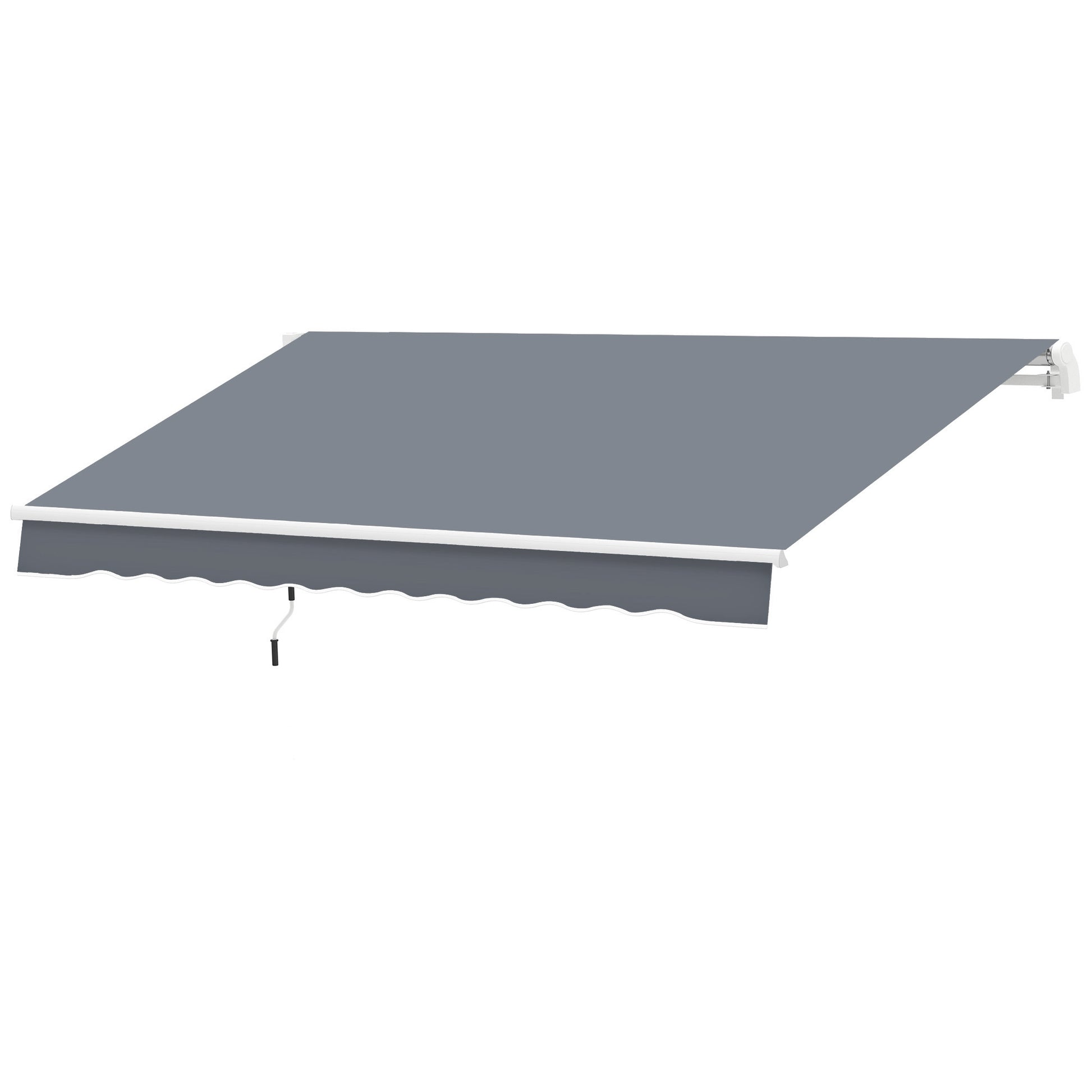 Outsunny 10' X 8' Retractable Awning, Patio Awnings, Sunshade Shelter W Manual Crank Handle, Uv & Water Resistant Fabric And Aluminum Frame For Deck, Balcony, Yard, Dark Gray Dark Grey Aluminum