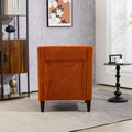 Coolmore Modern Accent Chair,Upholstered Armchair With Scooped Arms For Bedroom,Apartment,Studio,Office,Waiting Room Orange Corduroy Orange Primary Living Space Foam Corduroy