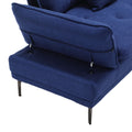 United Linen Sofaaccent Sofa Seat Sofa With Metal Feet Blue Linen 3 Seat