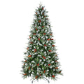 7.5Ft Pe Pvc Spray White Christmas Tree Green Polyvinyl Chloride