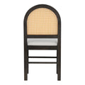 4 Retro Upholstered Chairs With Rattan Backrests For Dining Room And Kitchen Espresso Espresso Rubber Wood