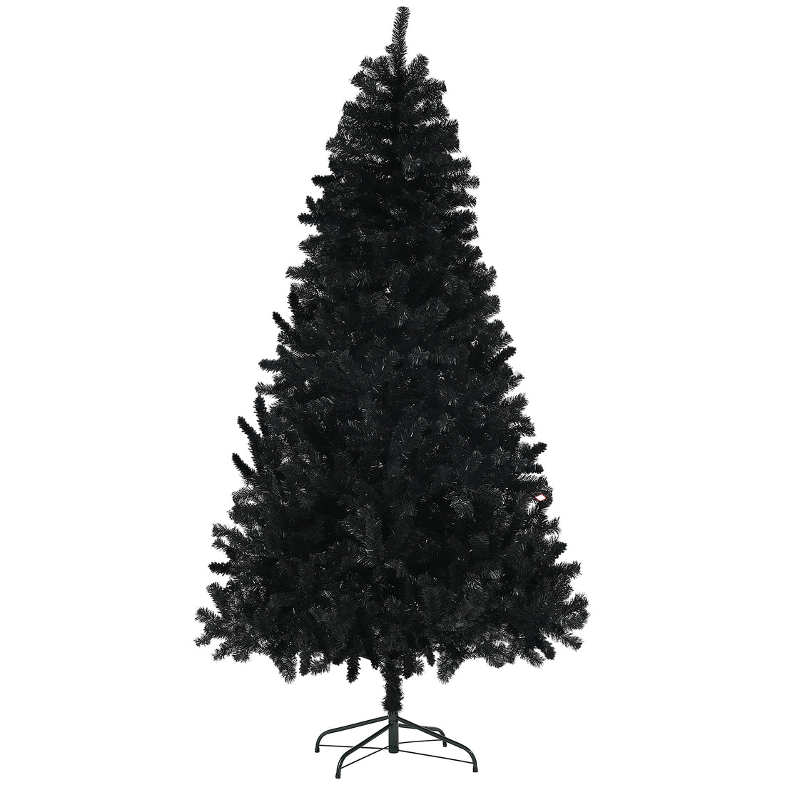 Homcom 7.5Ft Tall Artificial Christmas Tree, Unlit Xmas Tree With 1346 Branch Tips, Auto Open, Steel Base, Holiday D Cor For Home Office, Black Black Steel