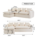 Sofa Deep Seat Sofa 3 Seater For Living Room Oversized Comfy Sofa L Shape Sofa Couch With Chaise Home Furniture Sleeper Sectional Sofa For Apartment, Office Left Hand Facing Beige Foam 3 Seat