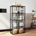 Wire Storage Cube, 8 Cube Metal Storage Organizerdisplay Modular Bookshelf Shelf, Closet Cabinet For Bedroom, Office, Black Black Iron