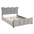 Full Size Upholstered Platform Bed Velvet Upholstered Bed, Gray Full Gray Velvet