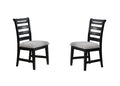 Black Color 6Pc Dining Set Table And 4X Side Chairs 1X Bench Upholstered Fabric Cushion Seats Solid Wood Dining Room Furniture Wood Dining Room Solid Wood Rubberwood Rectangular Dining Table With Chair And Bench Upholstered Chair Wood Black Ladder Back