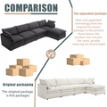 Packaging Upgrade Modern U Shaped Sectional Sofa ,5 Seat Sofa ,Sleeper Sofa Couch With Chaise Lounge For Living Room,Apartment,Upholstered,Polyester,Upgrade,Dark Gray Dark Gray Light Brown Polyester