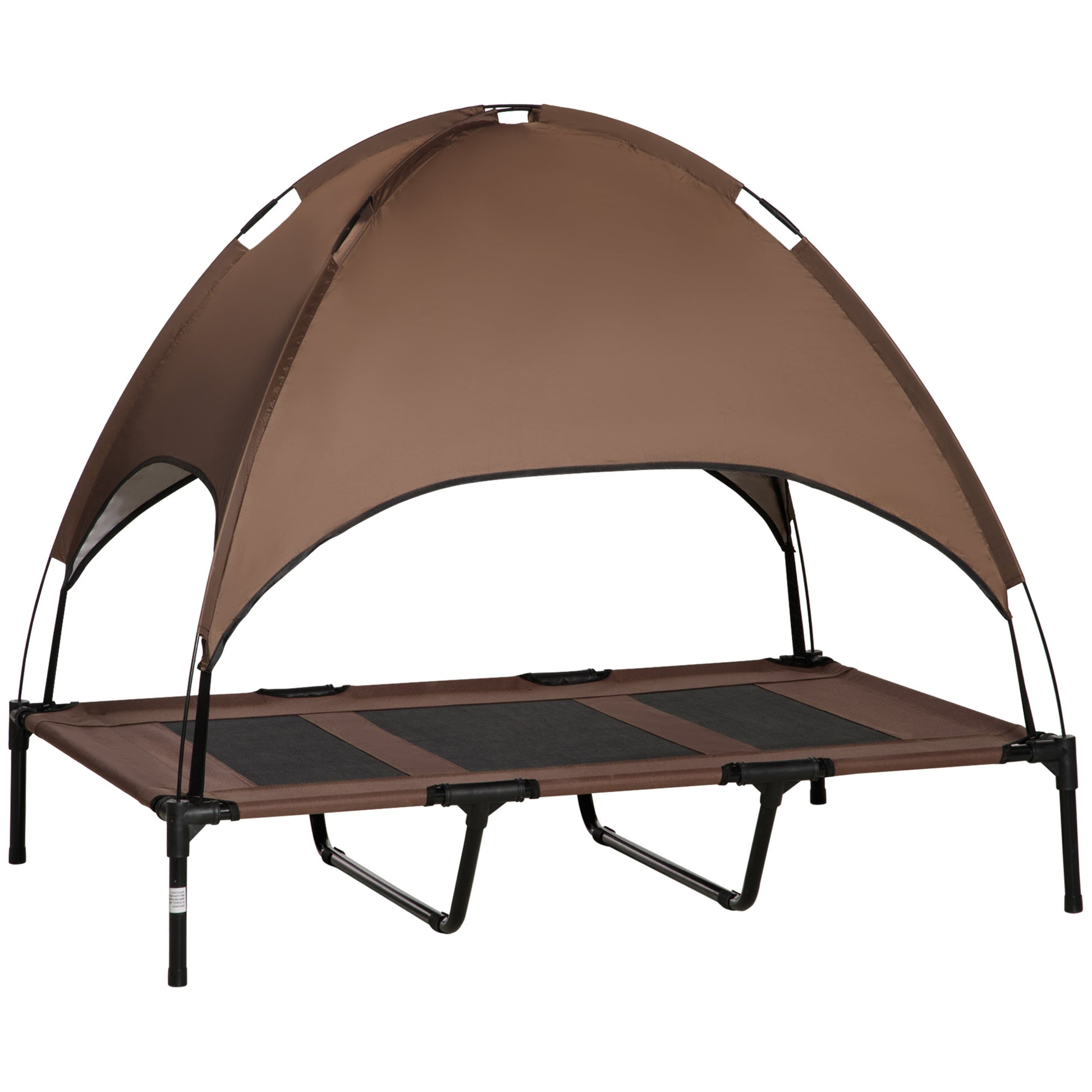 pet bed tent Pawhut Elevated Dog Bed With Removable Canopy, Outdoor Dog Cot With Uv