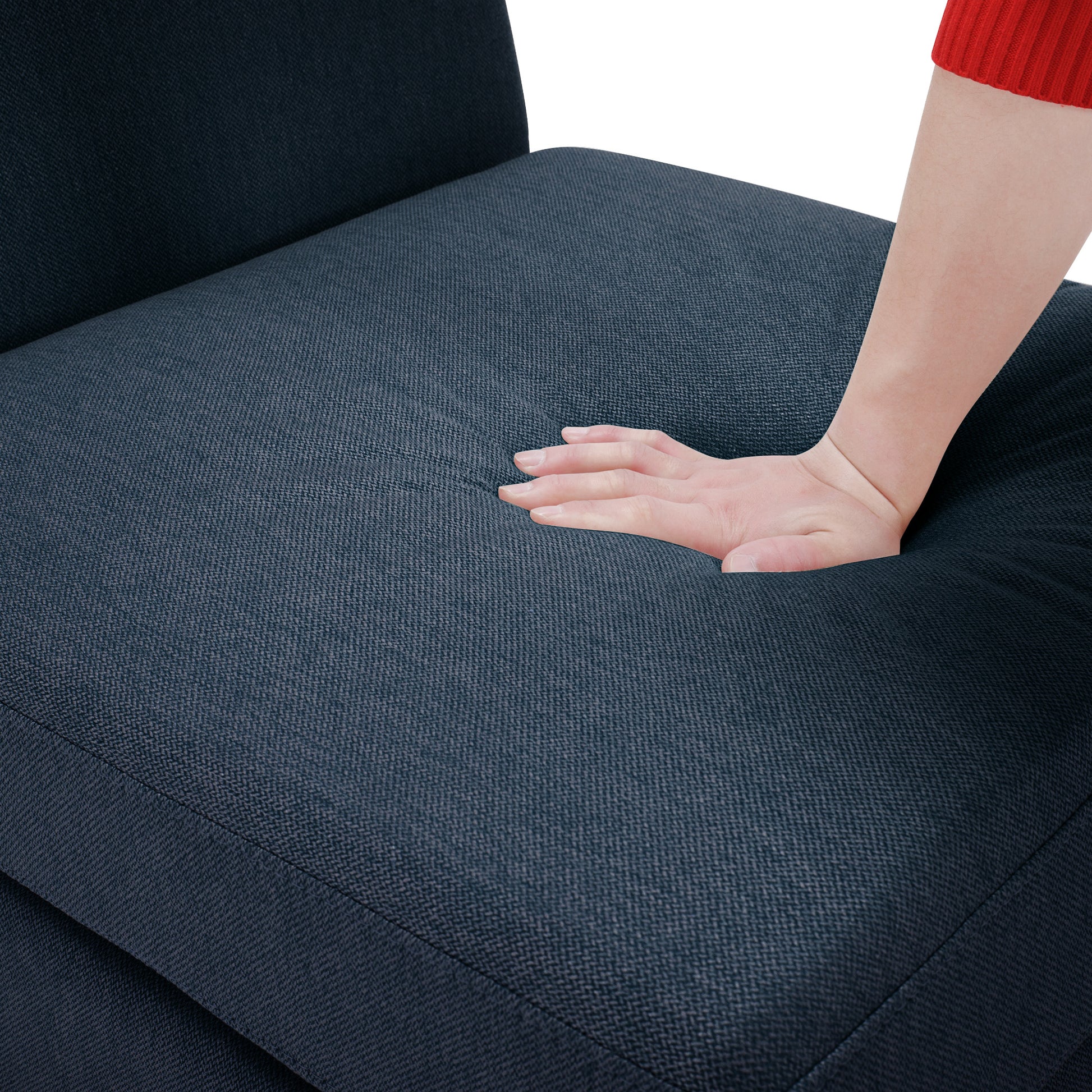 Adjustable Arms And Backs Sectional Sofa, Modern Sectional Couch U Shaped Sofa Couch With Storage Ottoman, Sofa With Convertible Chaise Blue Blue Polyester 4 Seat