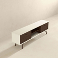 Caroline Walnut White Tv Stand Up To 72