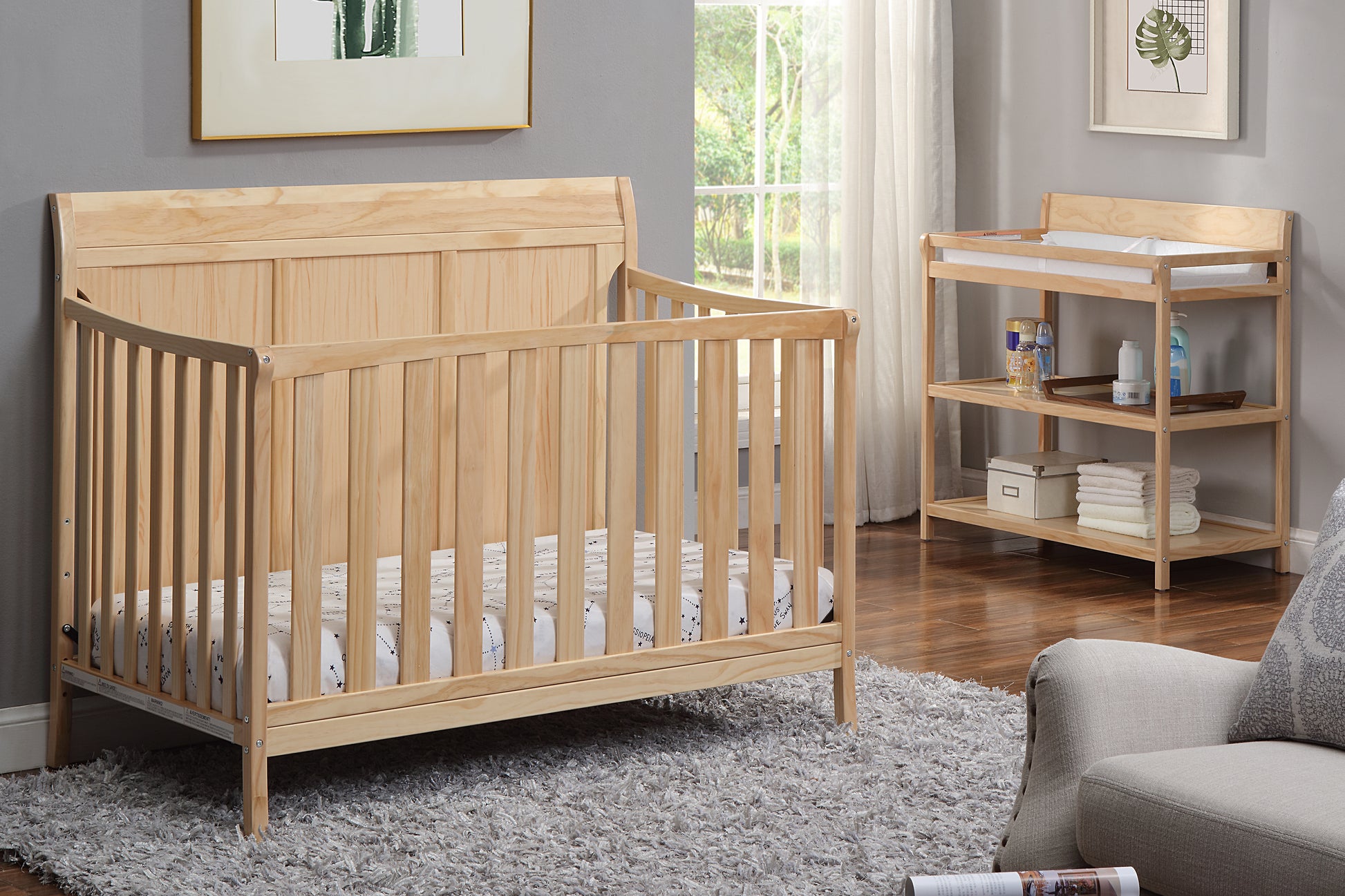 Shailee Changing Table Natural Natural Wood