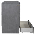 Full Size Murphy Bed With Large Drawers,Gray Full Gray Plywood