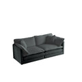 Modern Fabric Loveseat Sofa Couch For Living Room, Upholstered Large Size Deep Seat 2 Seat Sofa With 4 Pillows ,Gray Chenille Gray Chenille 2 Seat