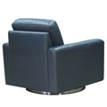 Hayward Swivel Leather Chair Blue Memory Foam Genuine Leather