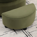 Upholstered Barrel Accent Chair With Ottoman, Living Room Side Chair With Storage, Single Sofa Armchair Olive Primary Living Space American Design,Casual,Contemporary,Modern Fabric