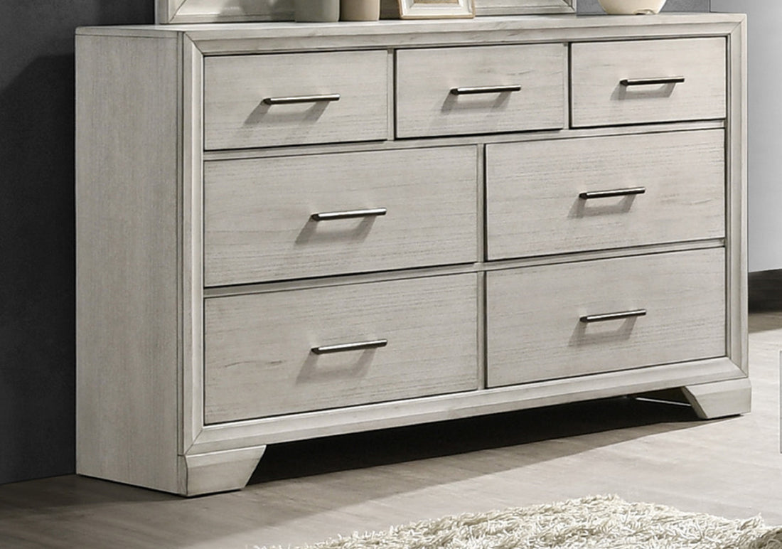 1Pc Contemporary Style Storage Drawers Dresser Bedroom Solid Wood Wooden Furniture White Mist Finish Antique White Bedroom Contemporary Solid Wood