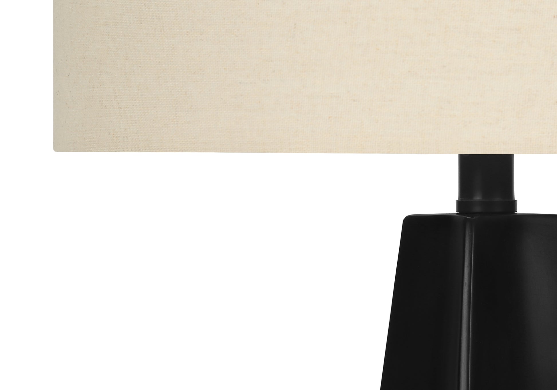 Lighting, 27"H, Table Lamp, Black Resin, Beige Shade, Modern Black Polyresin