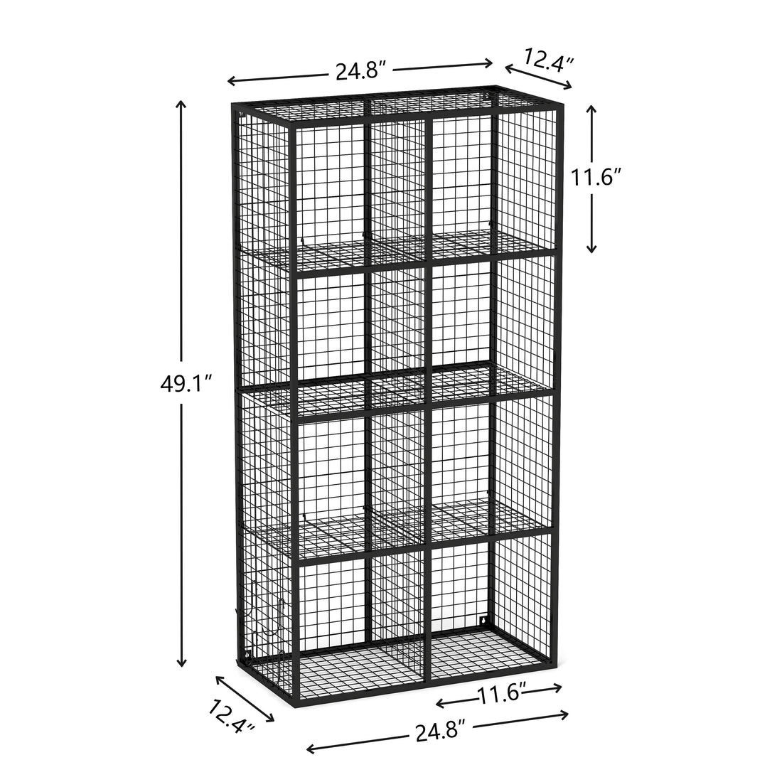 Wire Storage Cube, 8 Cube Metal Storage Organizerdisplay Modular Bookshelf Shelf, Closet Cabinet For Bedroom, Office, Black Black Iron