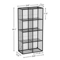 Wire Storage Cube, 8 Cube Metal Storage Organizerdisplay Modular Bookshelf Shelf, Closet Cabinet For Bedroom, Office, Black Black Iron