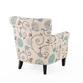 Jasmine Club Chair White Blue Fabric
