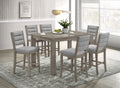 7Pc Dining Set Contemporary Farmhouse Style Counter Height 18