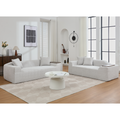 Arrived 2 Piece Boucle Cloud Sofa Set, Upholstered Sofa Set, Modern 3 Seater And 2 Seater Sofa With Mdf End Table For Living Room ,Apartment,3 2 Couch,Boucle, Light Gray Light Gray Polyester Primary Living Space Soft Tight Back Modern Square Arms Foam