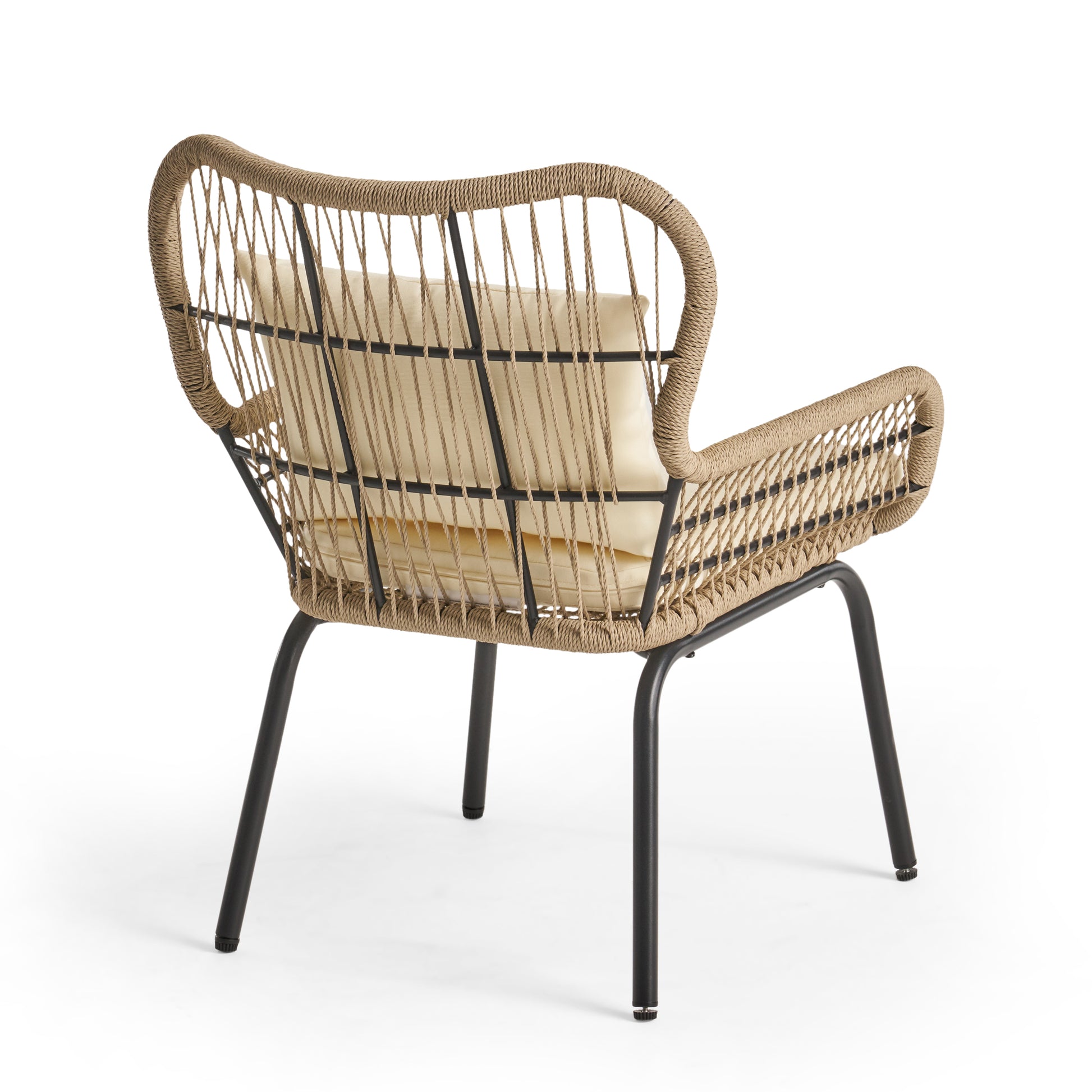 Southport Club Chair Brown Beige Woven Rope