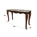 Nayla Sofa Table, Natural Marble & Cherry Finish Lv02006 Cherry Marble