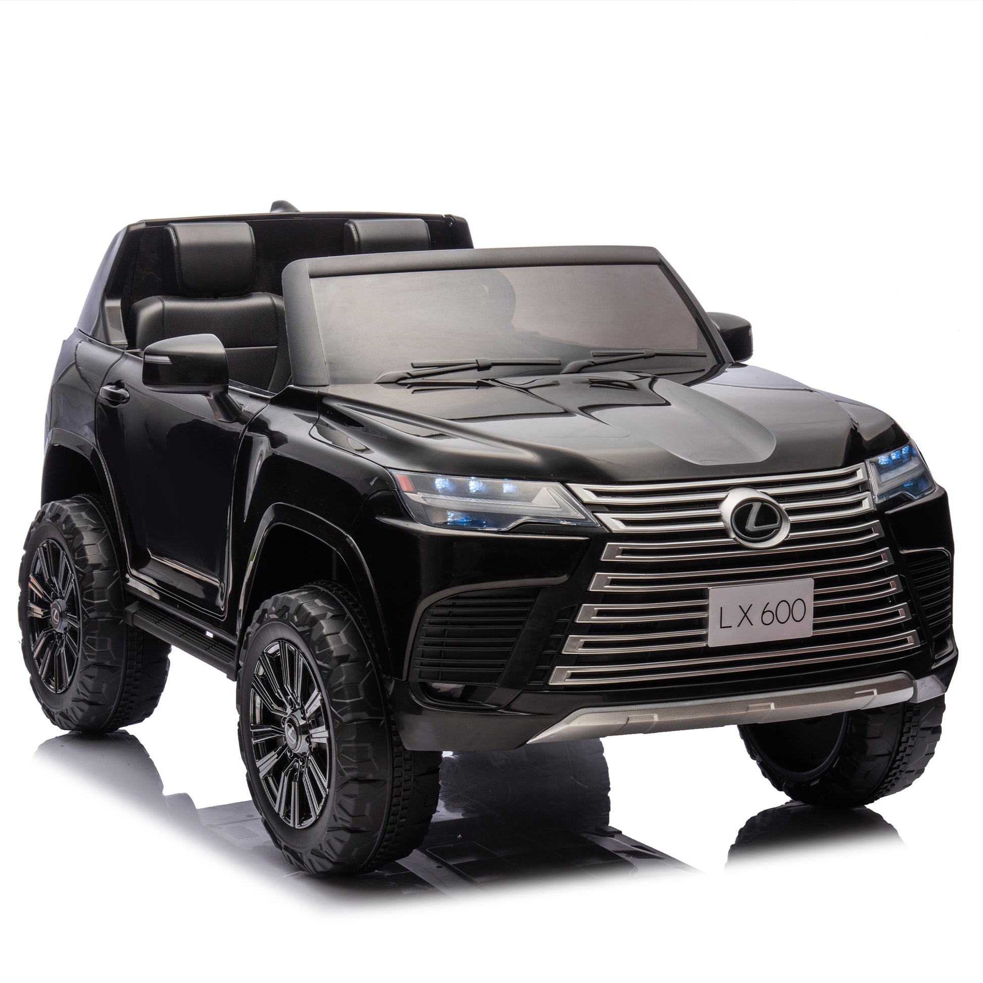 Licensed Lexus Lx600 24V Two Seater Kids Ride On Car W Parents Control,Seat Width 20 Inches,2Wd,Four Wheel Suspension,Bluetooth,Mp3,Music,Adjustable Volume,Power Display,Speeds 1.86 3.11Mph For Kids. Black Polypropylene