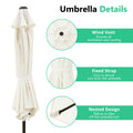 7.5Ft Patio Umbrella Outdoor Table Market Umbrella With Push Button Tilt & Crank Beige Beige Polyester