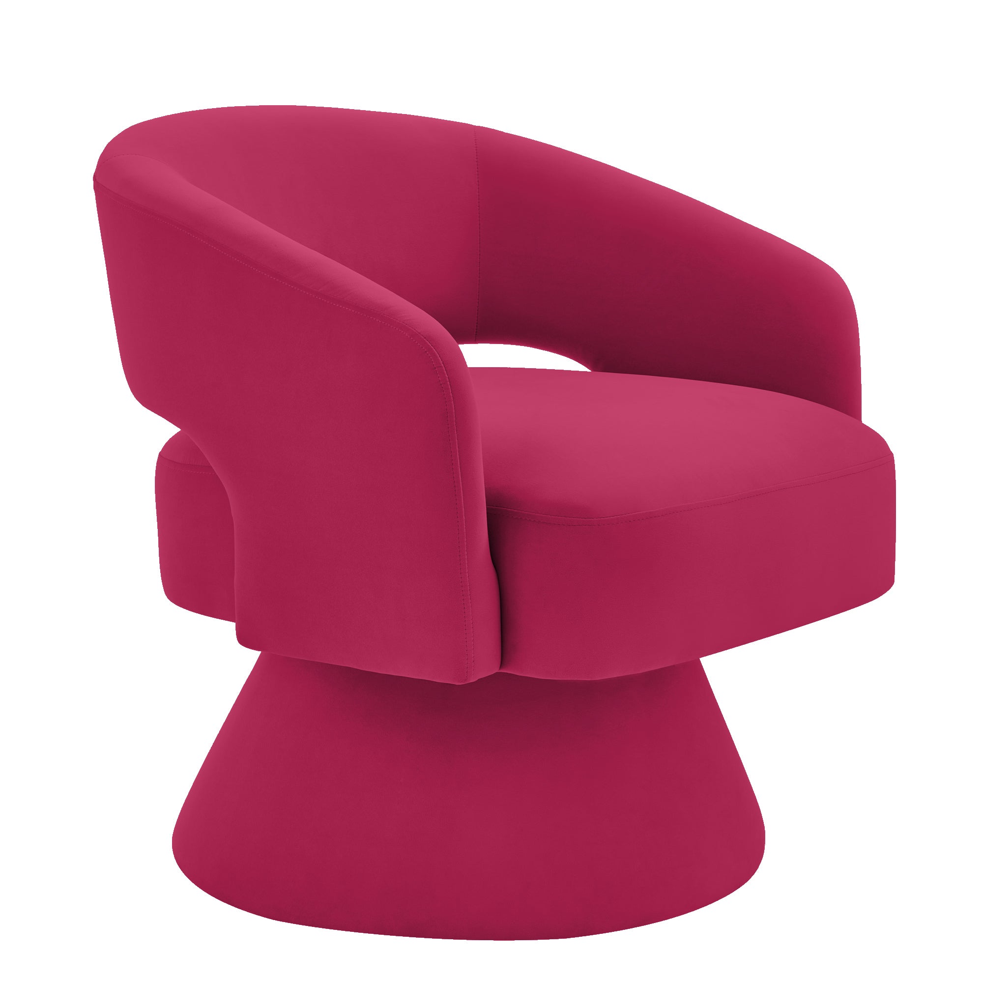 Topeakmart Rose Red Velvet Barrel Accent Chair – Comfy Club Chair For Living Room