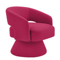 Modern Swivel Barrel Chair, Upholstered Velvet Round Accent Chairs,360 Degree Comfy Swivel Chair With Open Backrest, Single Chair Armchair For Living Room Bedroom, Homerest, Rose Pink Rose Pink Primary Living Space American Design,Contemporary,Luxury,Mid