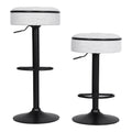 Round Storage Bar Stool Set Of 2, Off White Linen Height Adjustable Barstool, 360 Counter Height Swivel Stool, Armless Bar Chair With Metal Frame For Kitchen Counter Dining Living Room Off White Set Of 2 Foam Linen