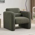 Modern Accent Chair Lambskin Sherpa Fabric Upholstered Comfy Reading Arm Chair Soft Padded Armchair With Back And Pillow For Living Room Bedroom Reception Waiting Room Office,Seaweed Green Seaweed Green Primary Living Space Upholstered