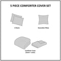 5 Piece Organic Cotton Oversized Comforter Cover Set W Removable Insert Natural King Cal King Natural Cotton